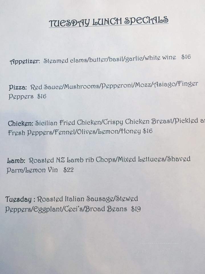 Tony D's - Rochester, NY menu_pic