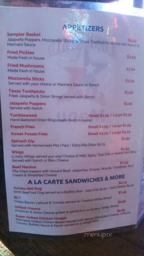 Lone Star Saloon - Richmond, TX menu_pic