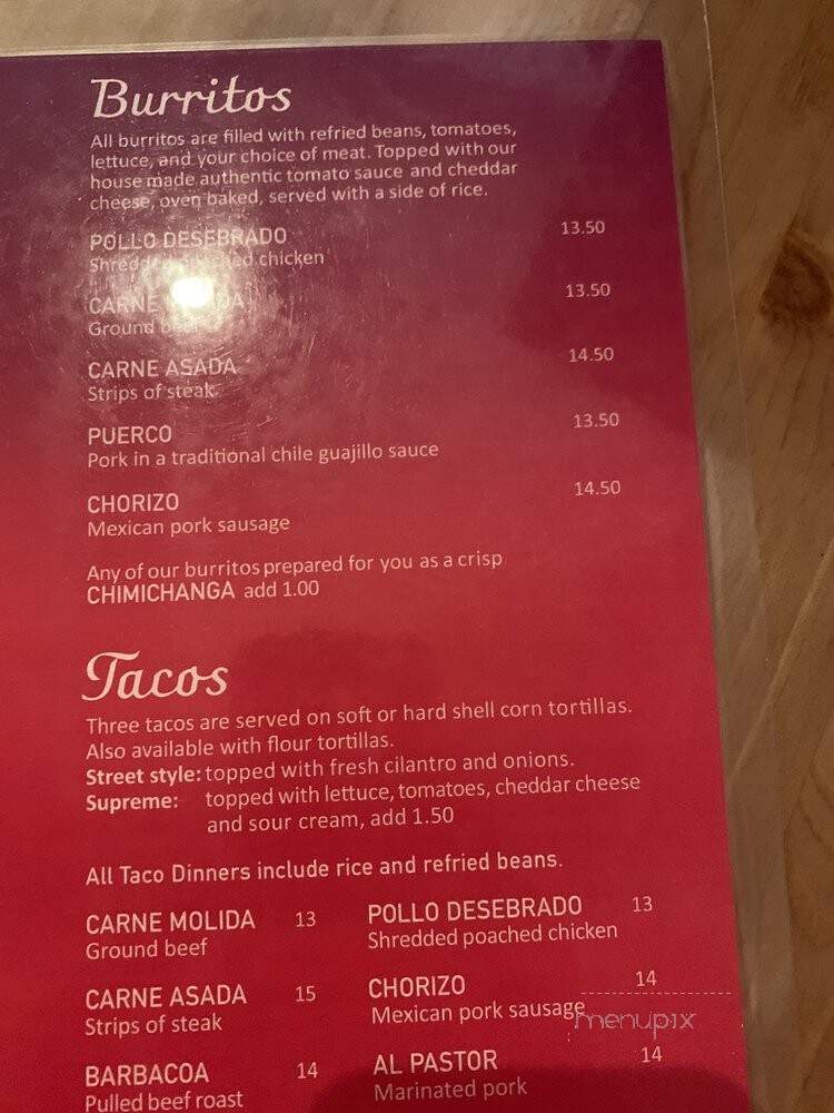 Su Casa Restaurante - South Haven, MI menu_pic