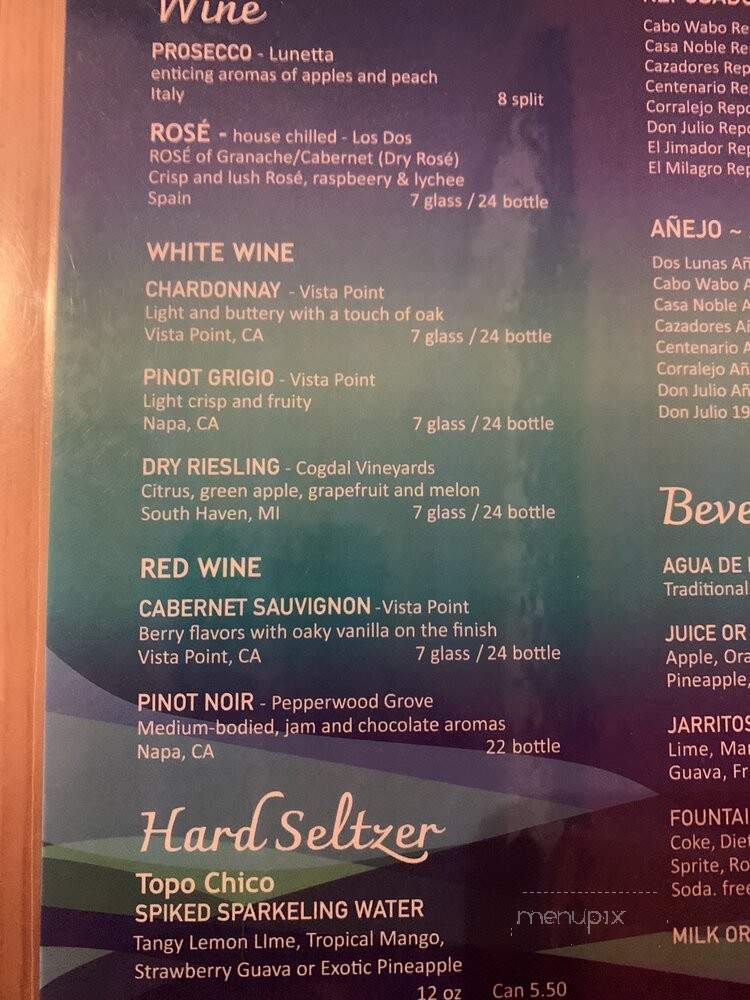 Su Casa Restaurante - South Haven, MI menu_pic