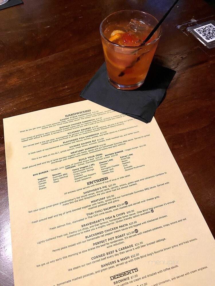 Olde Blind Dog Irish Pub - Milton, GA menu_pic