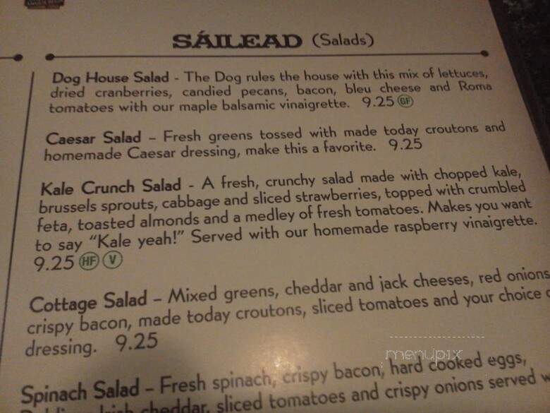 Olde Blind Dog Irish Pub - Milton, GA menu_pic