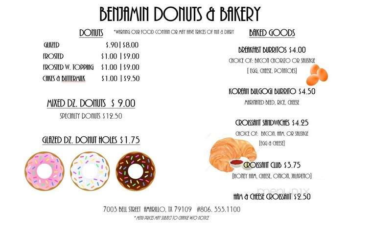 Benjamin Donuts & Bakery - Amarillo, TX