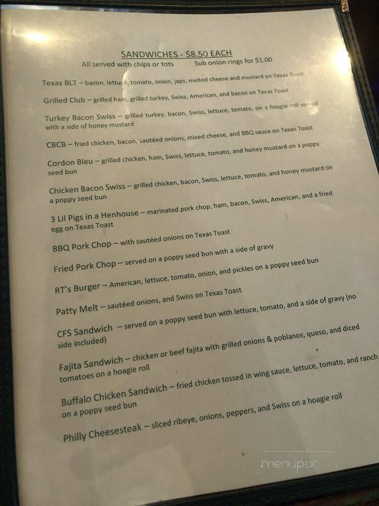 RT's Neighborhood Bar - Denton, TX menu_pic