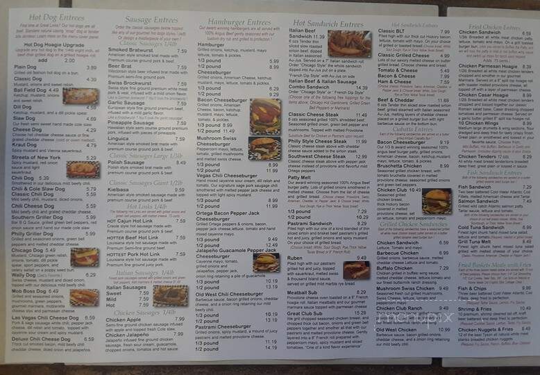 Great Links - Las Vegas, NV menu_pic
