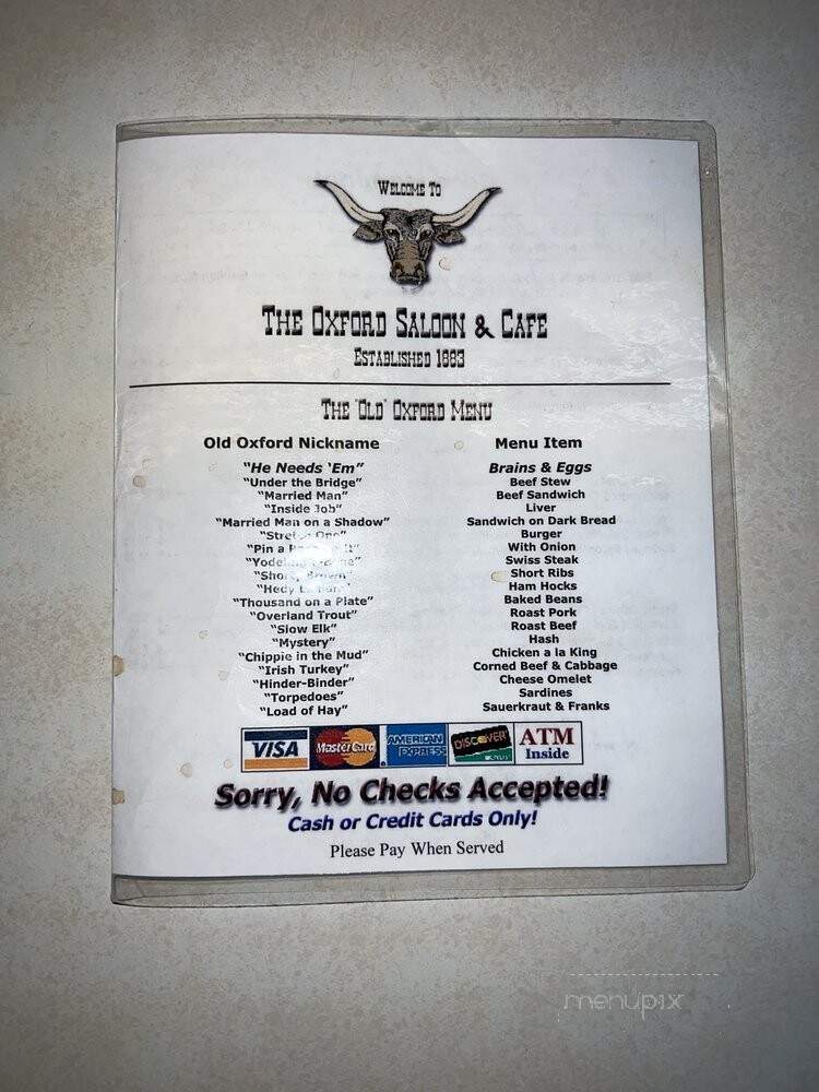 The Oxford - Missoula, MT menu_pic