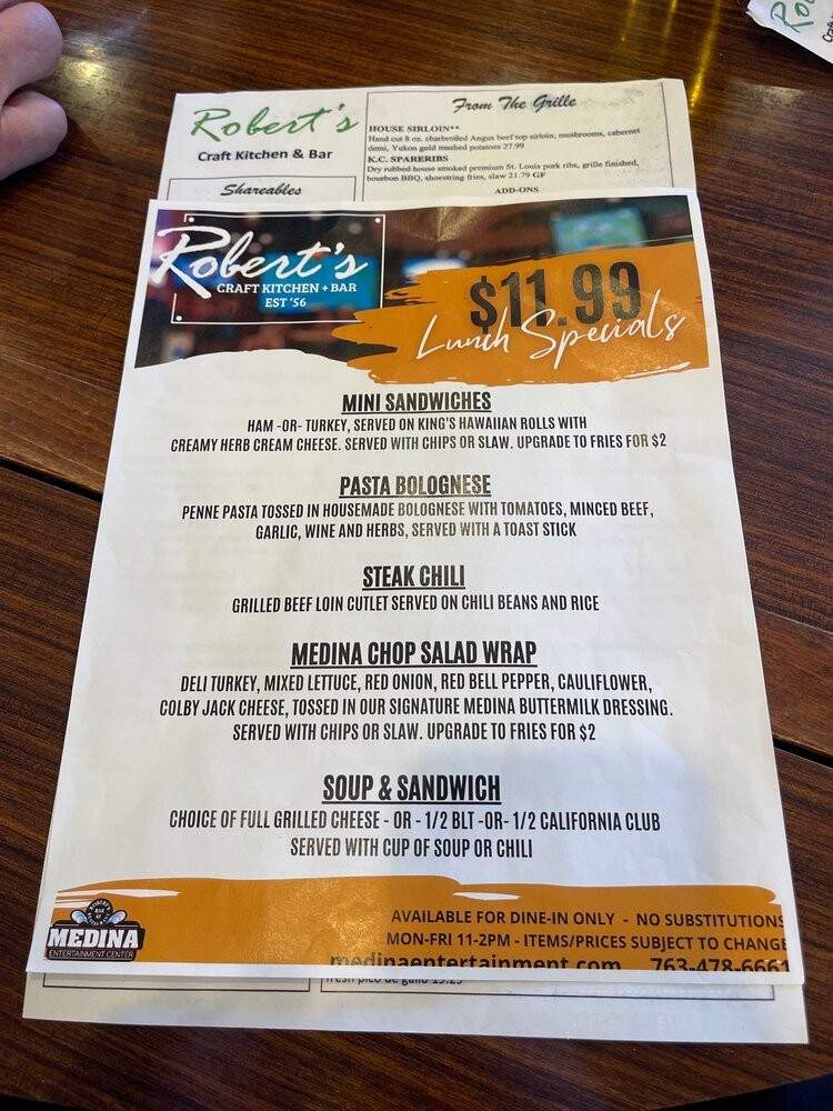 Robert's - Hamel, MN menu_pic