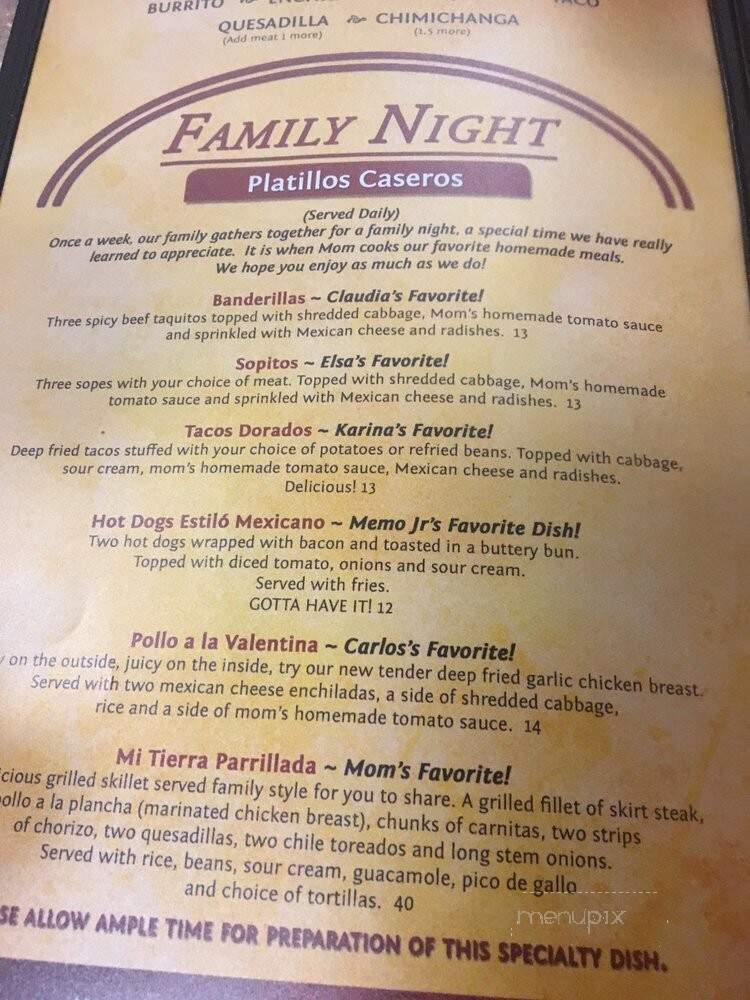 Las Casuelas - Modesto, CA menu_pic