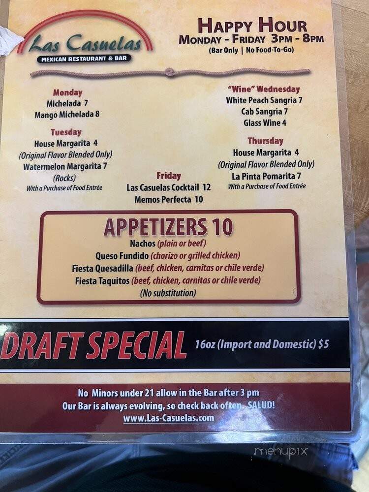 Las Casuelas - Modesto, CA menu_pic