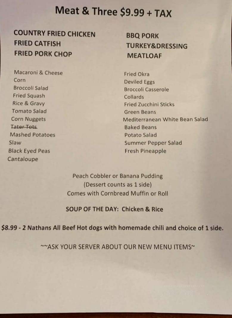 Esso Club - Clemson, SC menu_pic