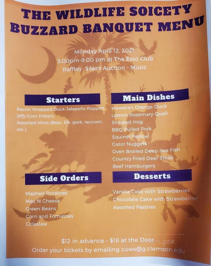 Esso Club - Clemson, SC menu_pic