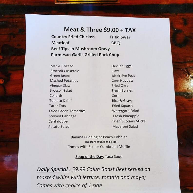 Esso Club - Clemson, SC menu_pic