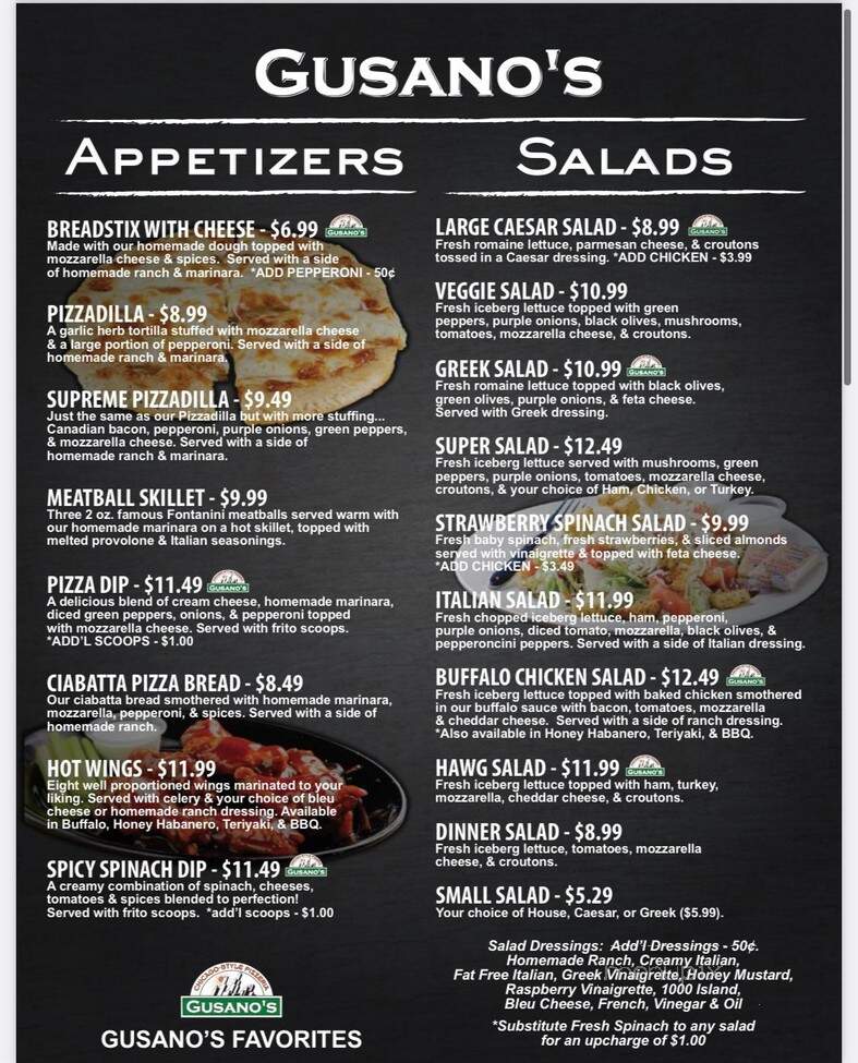 Gusano's - Joplin, MO menu_pic