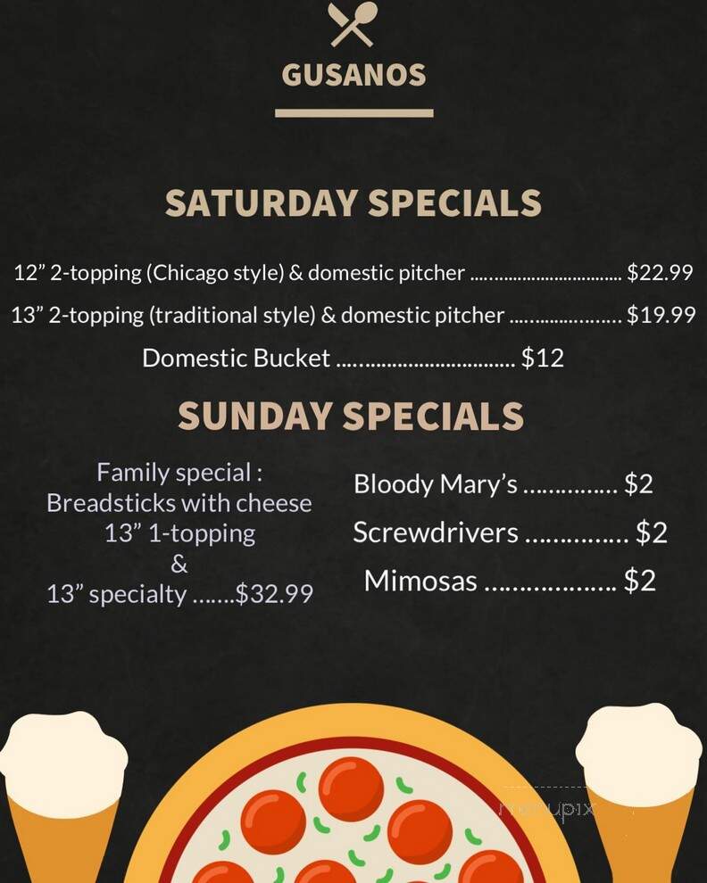 Gusano's - Joplin, MO menu_pic