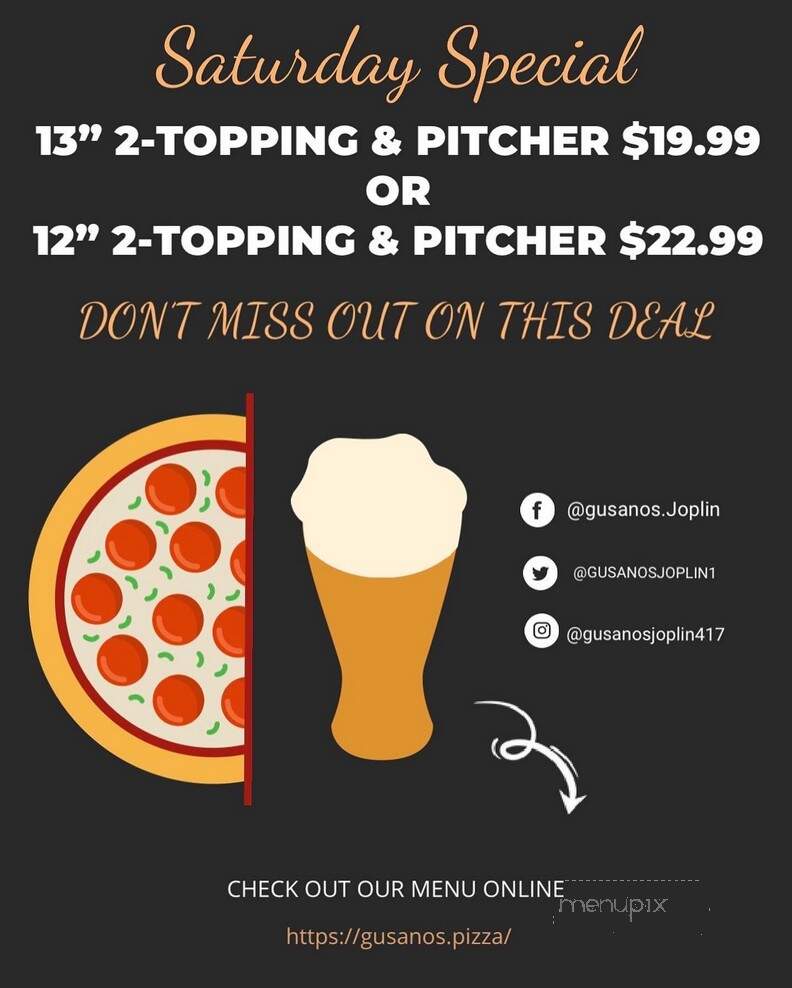 Gusano's - Joplin, MO menu_pic