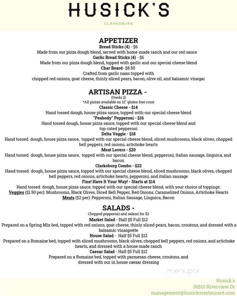 Husick Hardware & Deli - Clarksburg, CA menu_pic