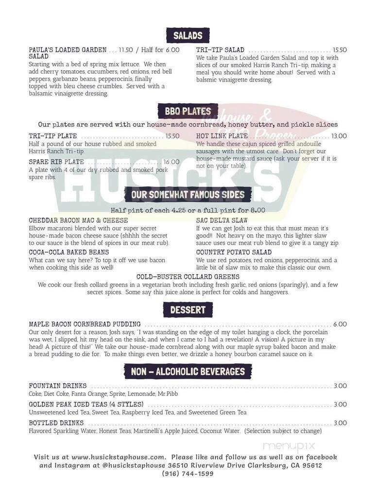 Husick Hardware & Deli - Clarksburg, CA menu_pic