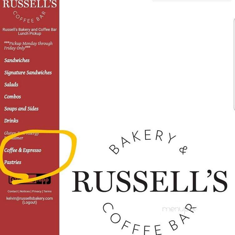 Russell's Bakery & Coffee Bar - Austin, TX menu_pic