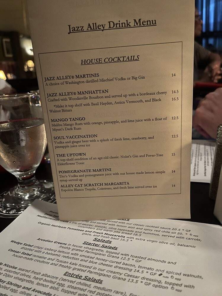 Dimitriou's Jazz Alley - Seattle, WA menu_pic