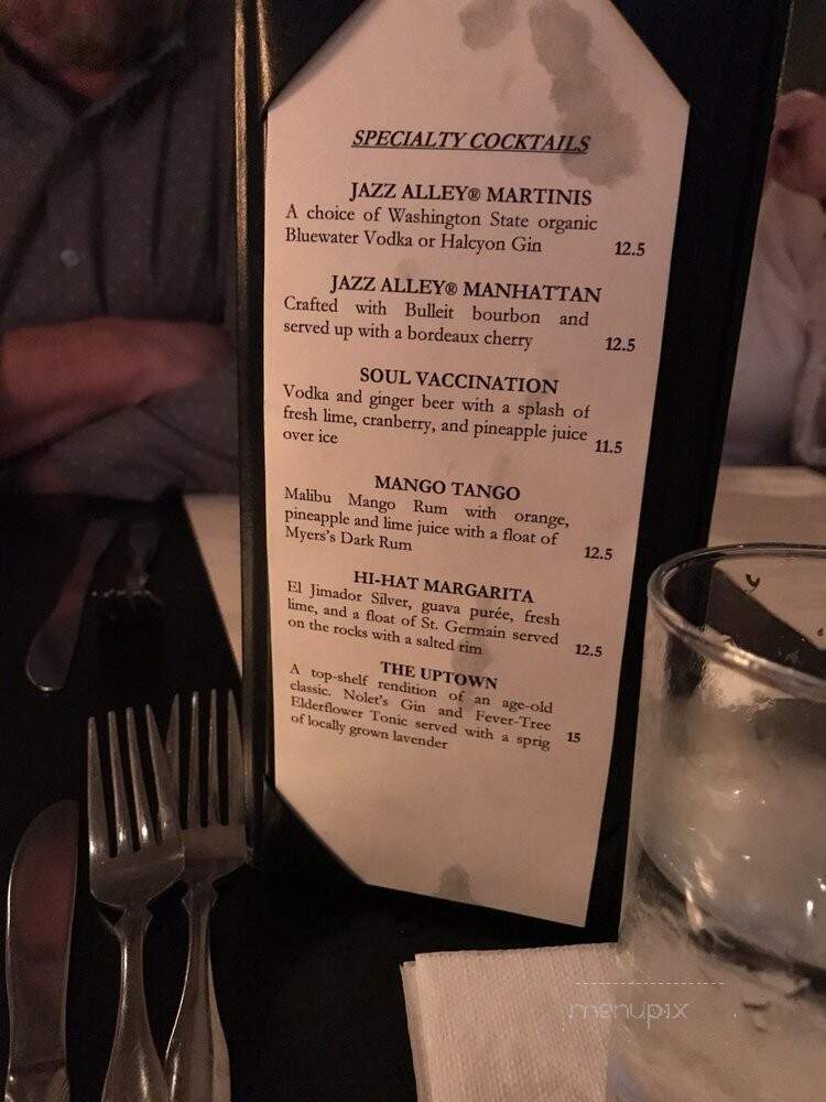 Dimitriou's Jazz Alley - Seattle, WA menu_pic