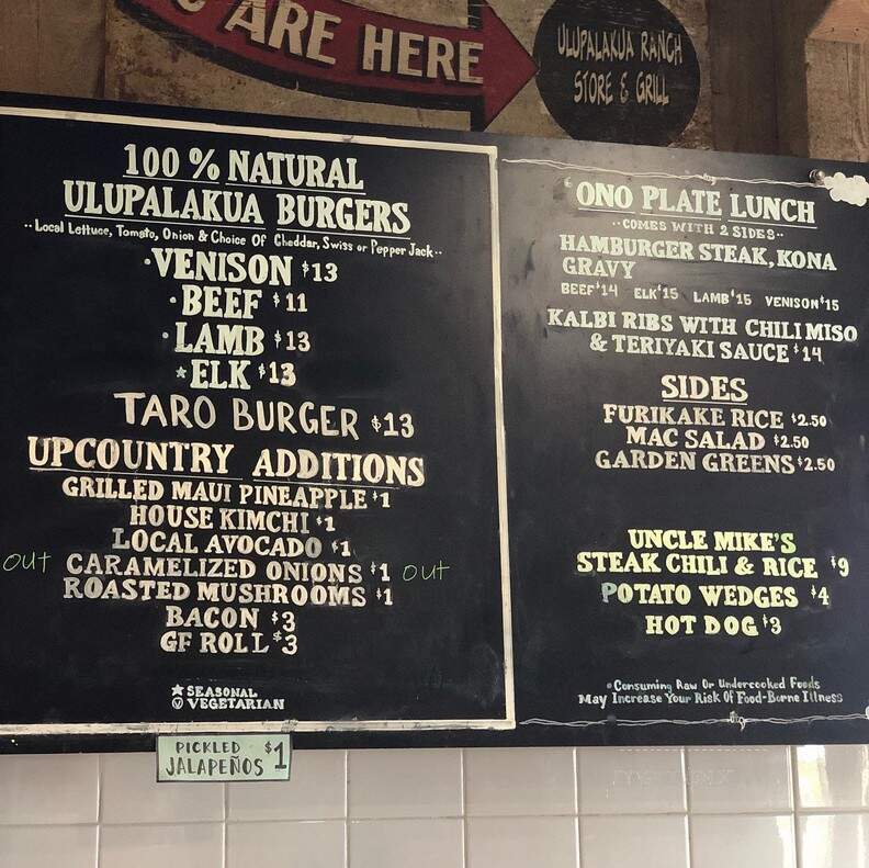 Ulupalakua Ranch Store - Kula, HI menu_pic