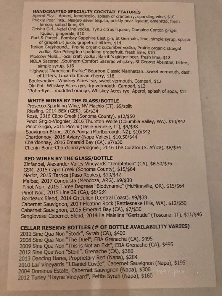 Adelle's Fine American Fare - Wheaton, IL menu_pic