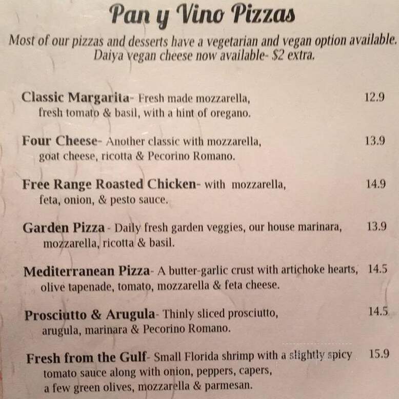 Pan Y Vino Brick Oven Pizza and Wine Bar - Dunedin, FL