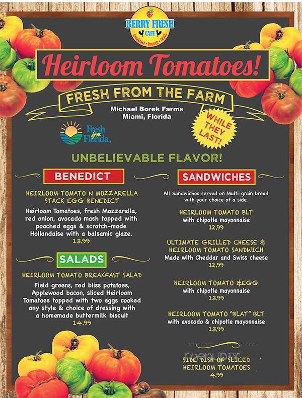 Berry Fresh Cafe - Port St Lucie, FL menu_pic