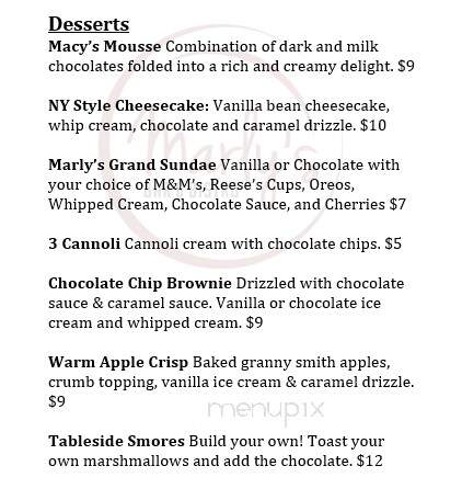 Marly's of Wilton - Wilton, CT menu_pic
