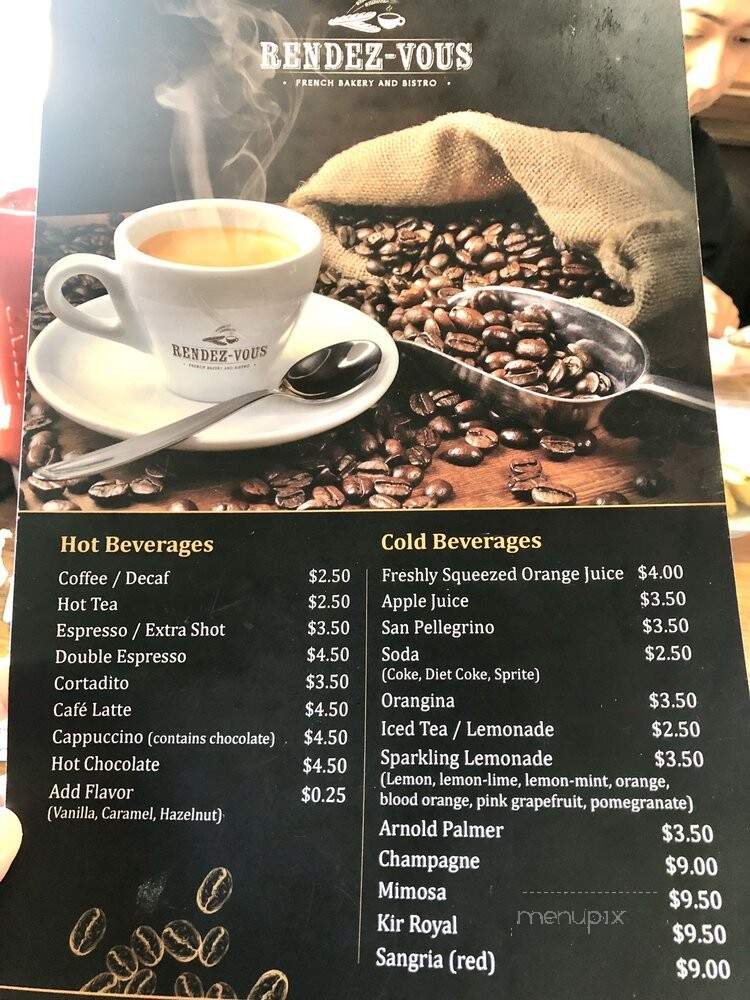 Rendez-Vous French Bakery & Bistro - Oakland Park, FL menu_pic