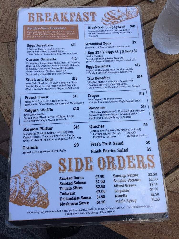 Rendez-Vous French Bakery & Bistro - Oakland Park, FL menu_pic