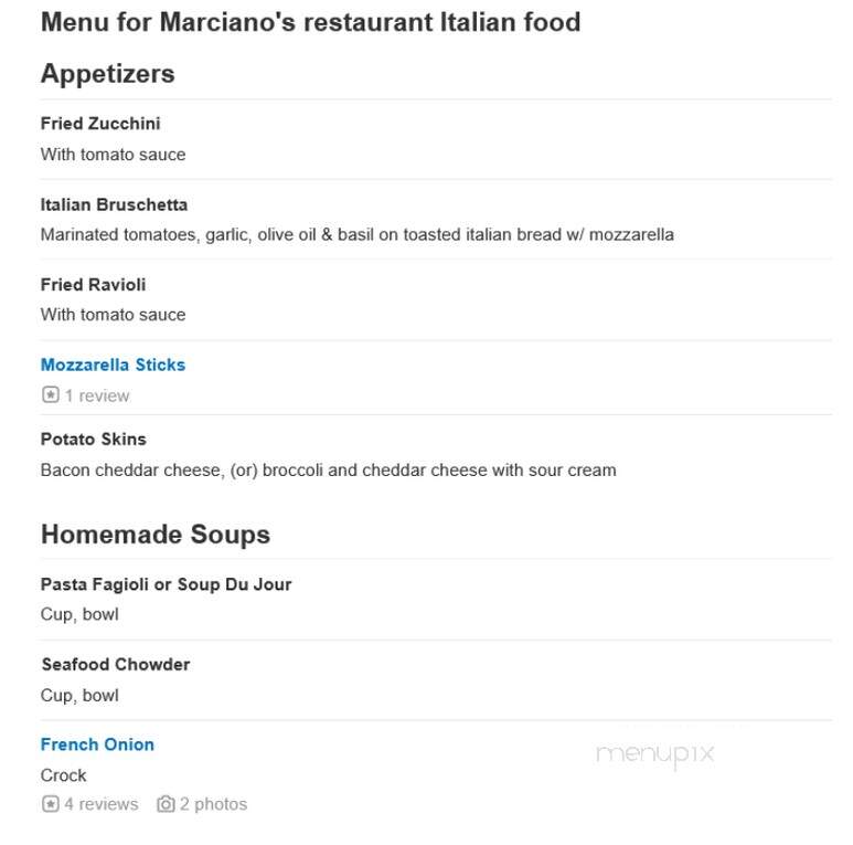 Marcianos Restaurant-Catering - Vineland, NJ menu_pic