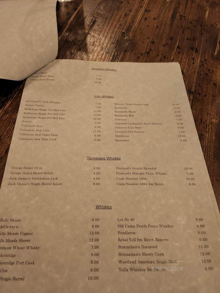 The Nook - Huntsville, AL menu_pic