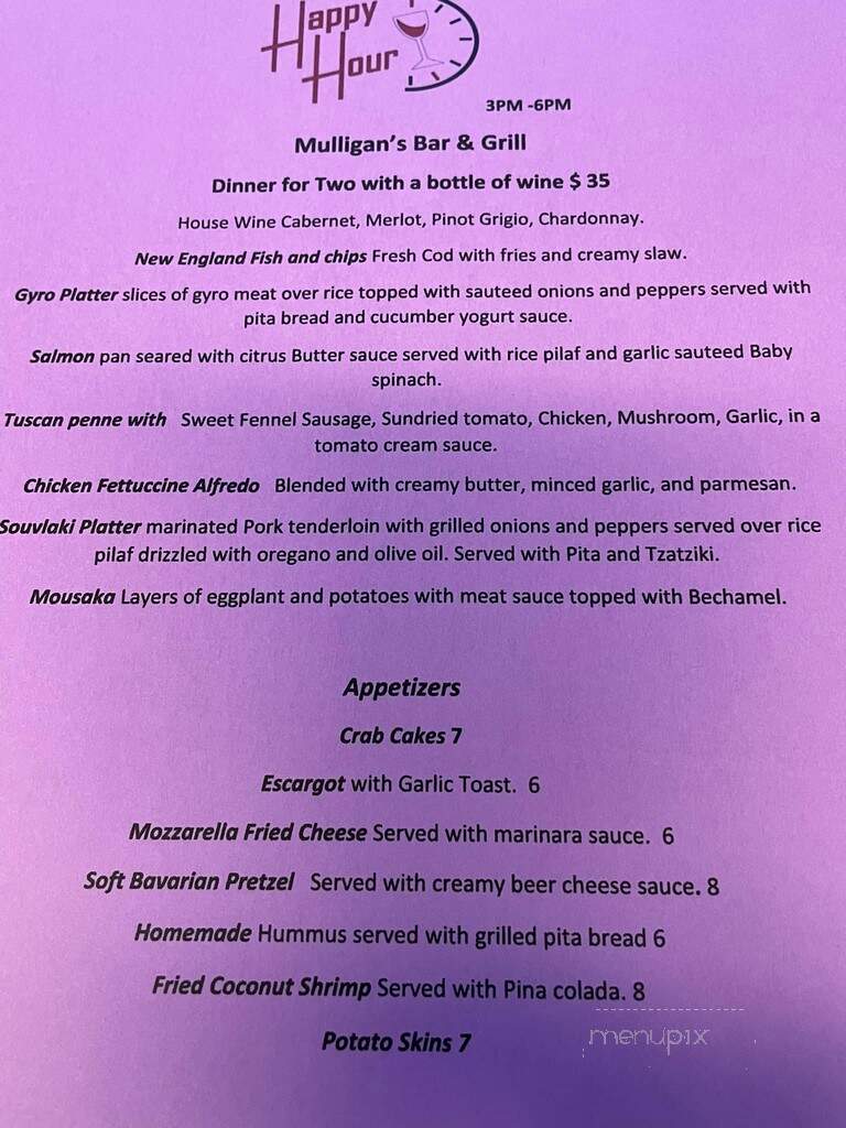Mulligan's Sports Grill - Naples, FL menu_pic