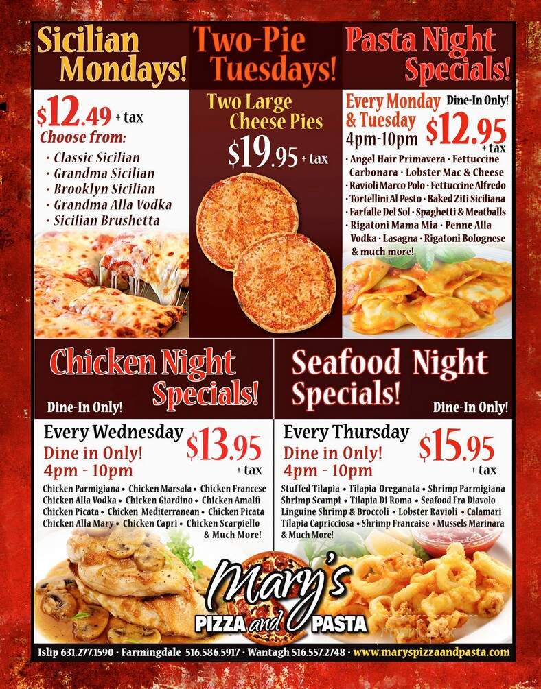 Mary's Pizza & Pasta - Farmingdale, NY
