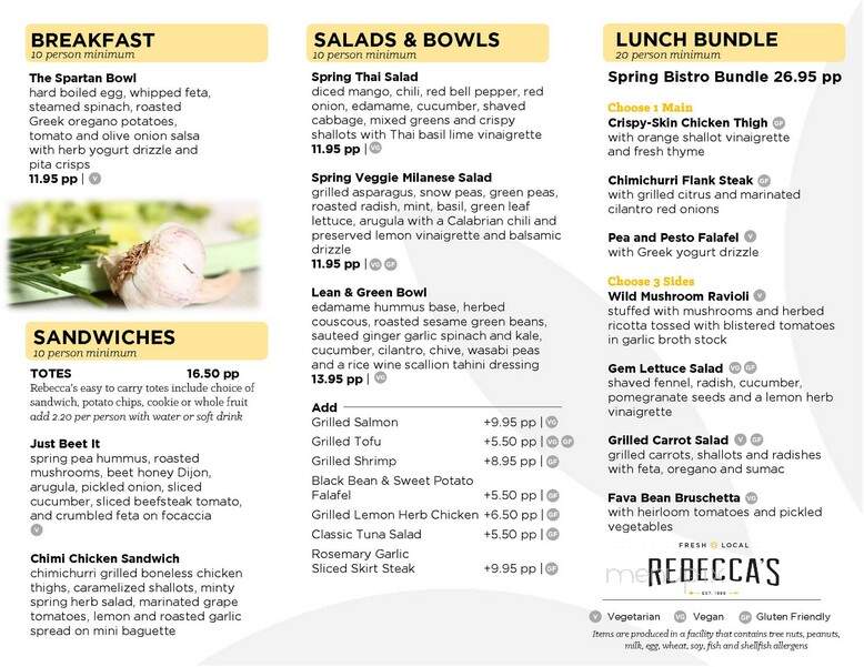 Rebecca's - Boston, MA menu_pic