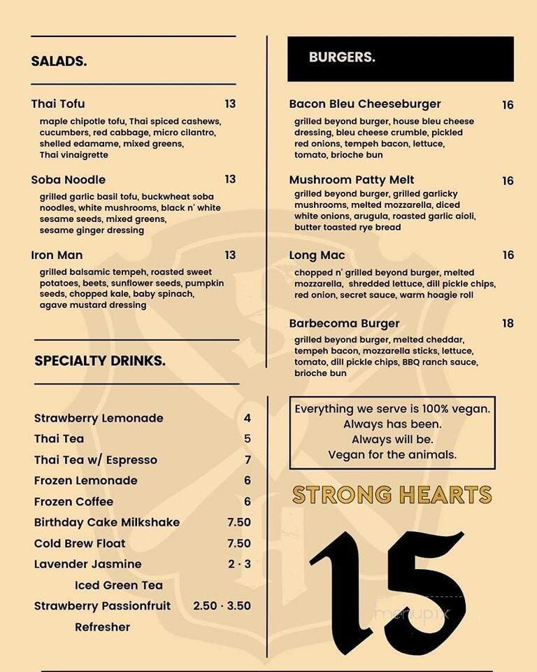 Strong Hearts - Syracuse, NY menu_pic