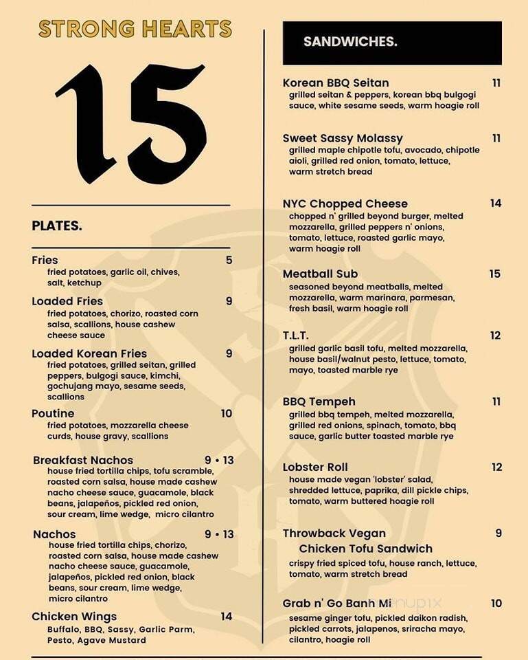 Strong Hearts - Syracuse, NY menu_pic