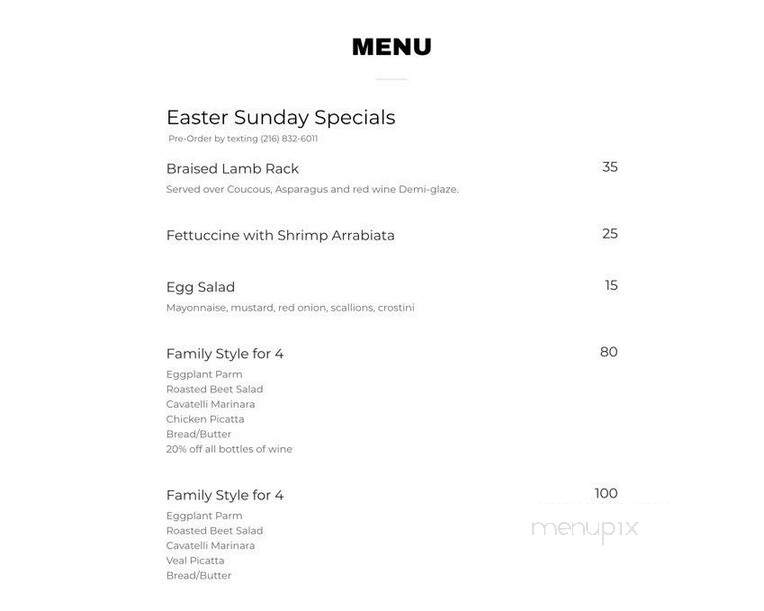 Mia Bella - Cleveland, OH menu_pic