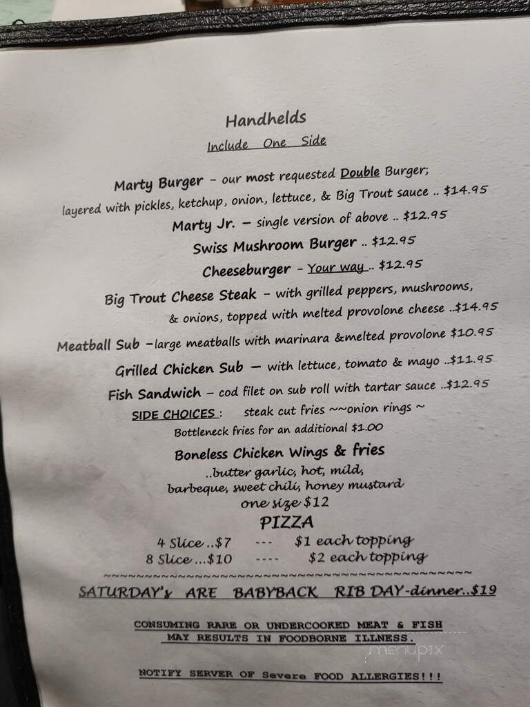 Big Trout - Weedville, PA menu_pic