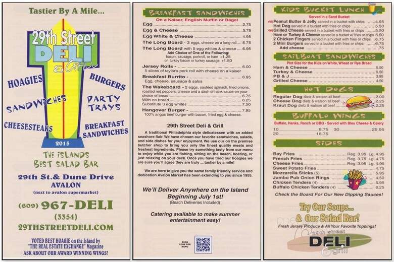 29th Street Deli - Avalon, NJ menu_pic