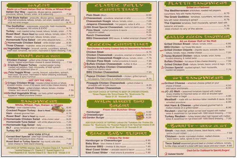 29th Street Deli - Avalon, NJ menu_pic