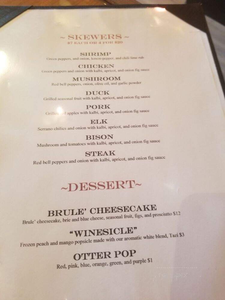 Arizona Stronghold Vineyards - Cottonwood, AZ menu_pic