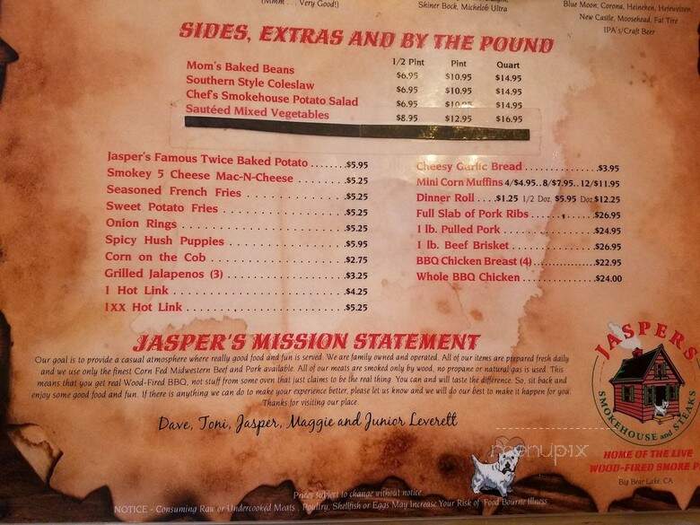 Jasper's Smokehouse and Steaks - Big Bear Lake, CA