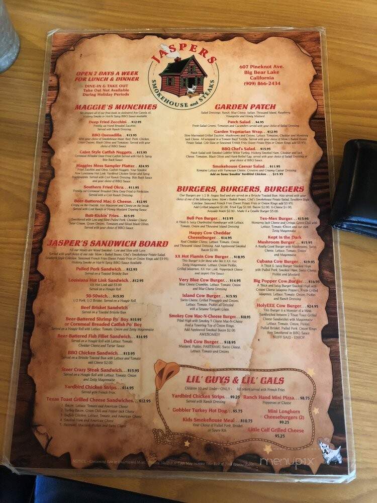 Jasper's Smokehouse and Steaks - Big Bear Lake, CA