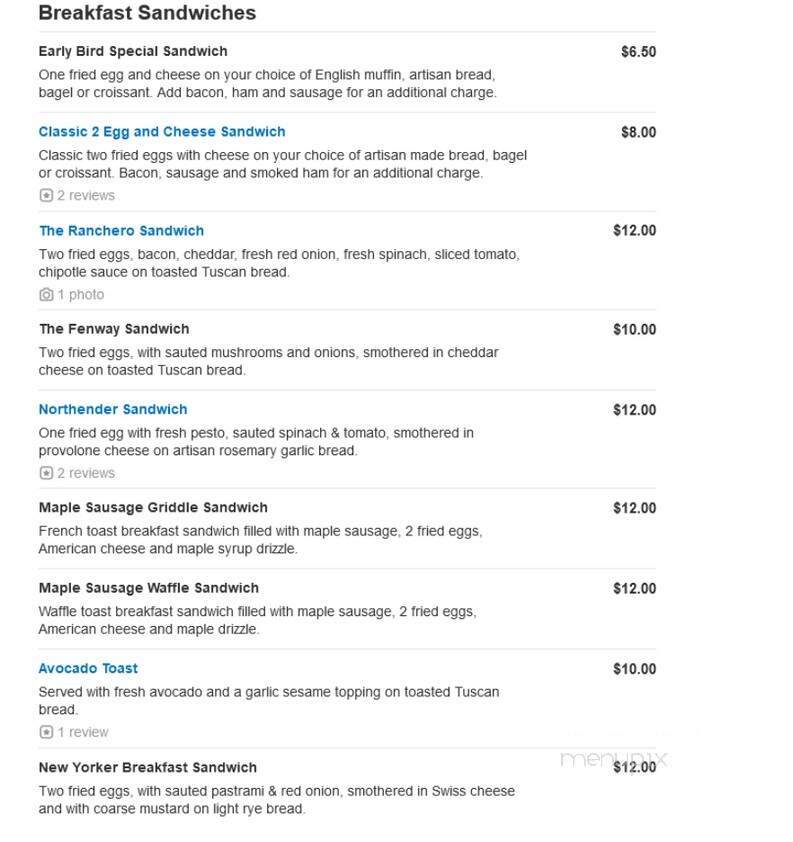 Blackbird Cafe - Groton, MA menu_pic