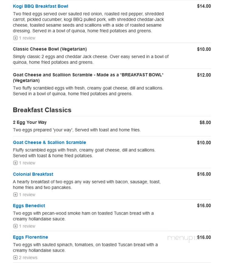 Blackbird Cafe - Groton, MA menu_pic