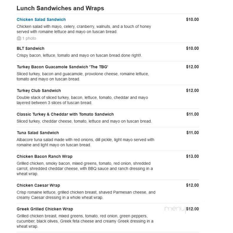 Blackbird Cafe - Groton, MA menu_pic