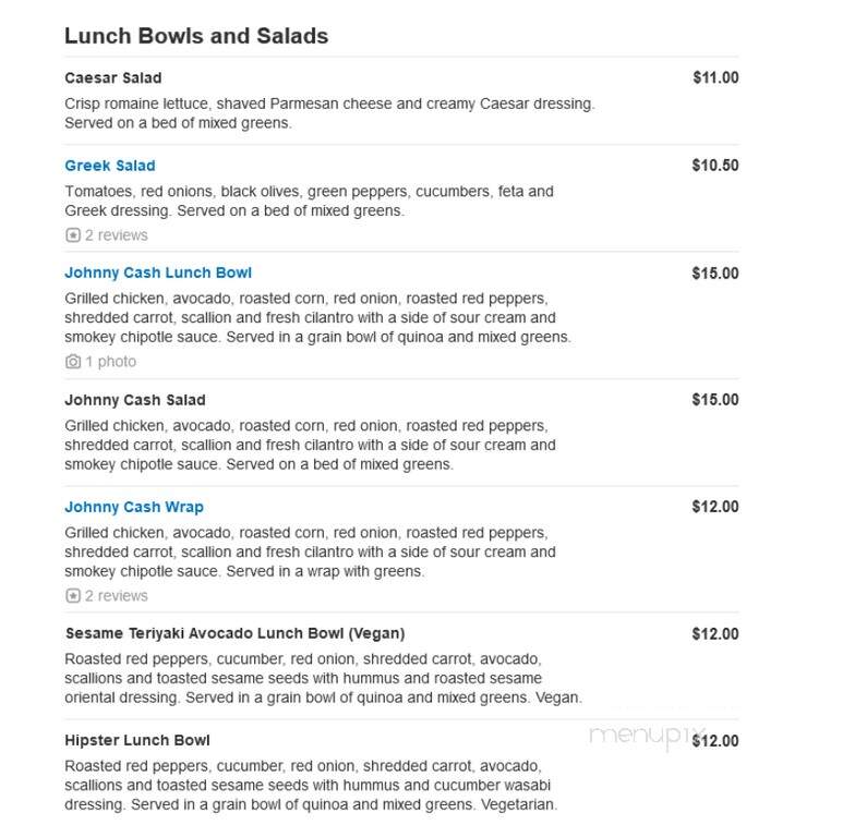 Blackbird Cafe - Groton, MA menu_pic
