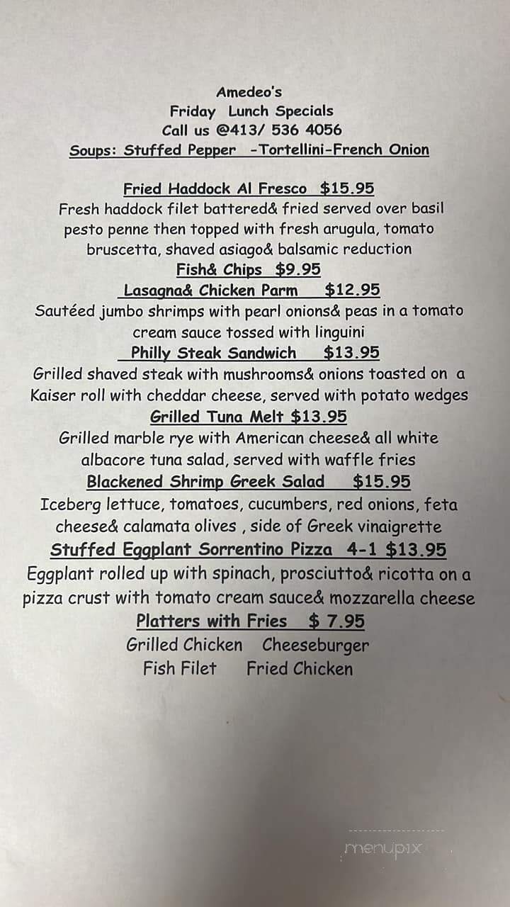 Amedeo's - Holyoke, MA menu_pic